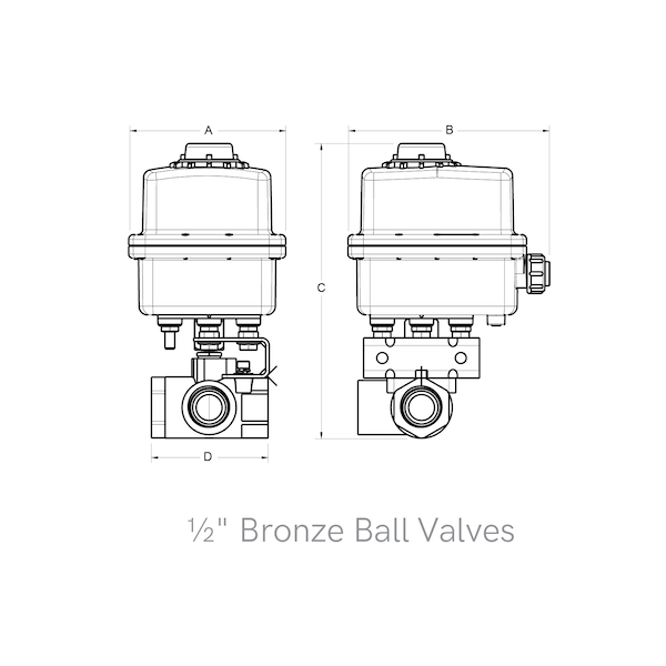 3-Way Bronze Ball Valves