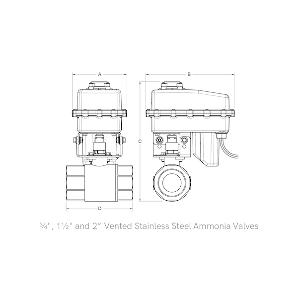 Vented Stainless Steel Ammonia Ball Valves